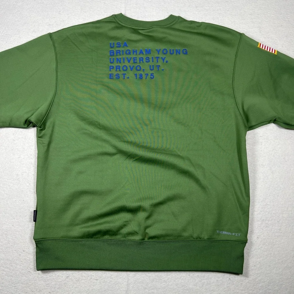 Nike BYU Cougars‎ Therma Fit Crewneck Womens S Oversized Green Team Issued